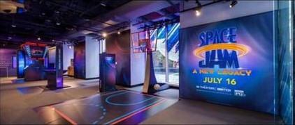 Space Jam A New Legacy retail activation with court