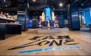 Fan Zone floor graphics with jersey merchandising