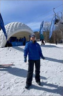 AT&T branded inflatable mountain dome at ski resort