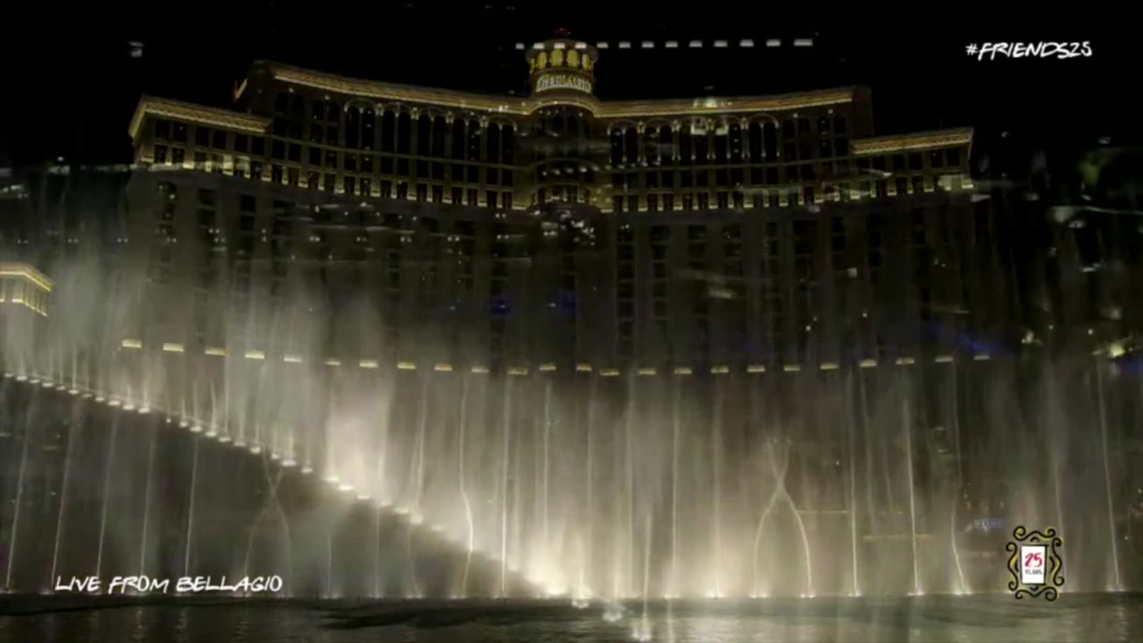 Friends 25th Vegas — Bellagio fountain show poster